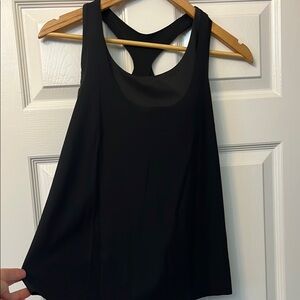 Athleta NWT 2-in-1 Support Bra D-DD  Black Racerback Tank Top with padded bra